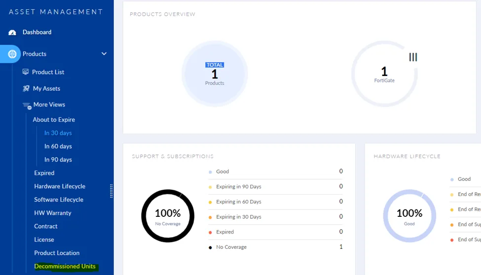 Bước 3: Chọn Decommissioned Units