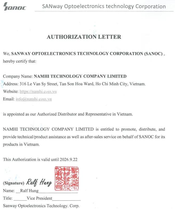SANOC Authorization Letter