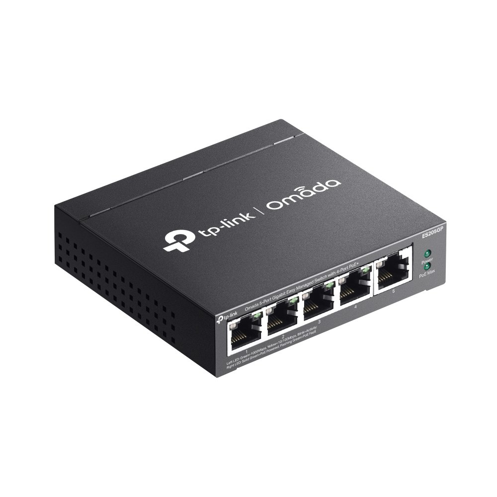 TP-Link ES205GP | Switch 5 Port Gigabit PoE+ 65W Quản Lý Dễ Dàng Omada, Truyền Xa 250m, Cắm Là Chạy