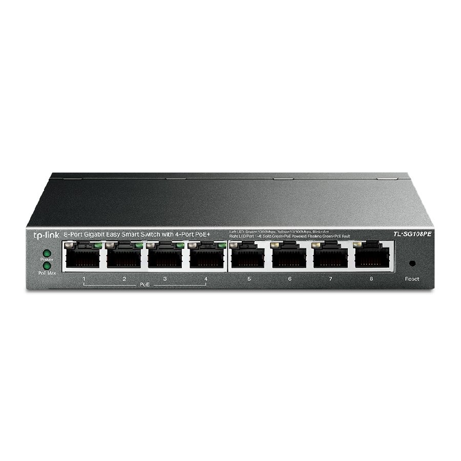 TP-Link TL-SG108PE | Easy Smart PoE+ Switch 8 Port Gigabit 64W, VLAN, QoS, quản lý linh hoạt