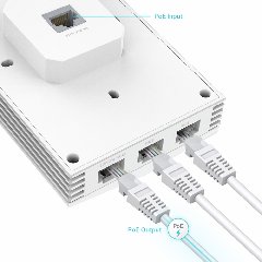 TP-Link EAP655-Wall | WiFi 6 AX3000 Wall Access Point, 3 Cổng Gigabit PoE, Quản Lý Cloud Qua Omada SDN
