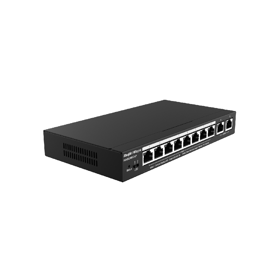 Ruijie Reyee RG-ES210GC-LP – 10-Port Gigabit Smart Cloud Managed PoE Switch cho SMB và hệ thống camera IP
