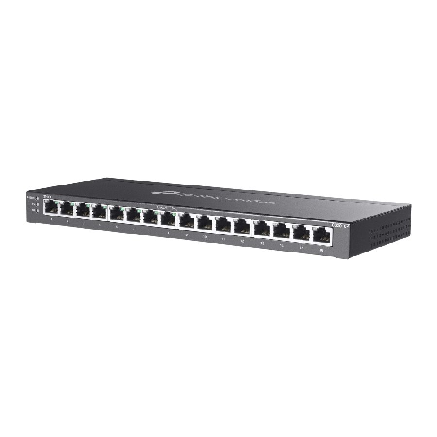 TP-Link SG2016P | Switch 16 Port Gigabit PoE+ Quản Lý Dễ Dàng Omada, VLAN, QoS, Tổng Công Suất 120W, Thiết Kế Kim Loại Êm Ái
