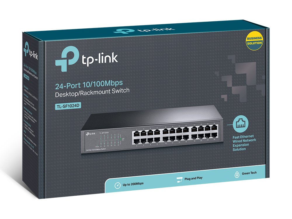 TP-Link TL-SF1024D | Switch 24 port 10/100 Mbps, Unmanaged, thiết kế để bàn, hoạt động ổn định cho văn phòng vừa