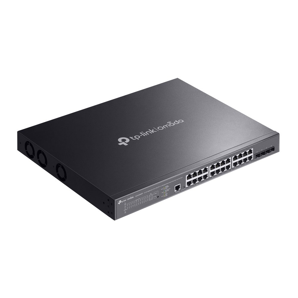 TP-Link SG3428XMPP | Switch 28 Port Gigabit PoE++ Quản Lý Cao Cấp Omada, Uplink 10G, Tổng Công Suất 500W, VLAN, QoS, Thiết Kế Rack Kim Loại