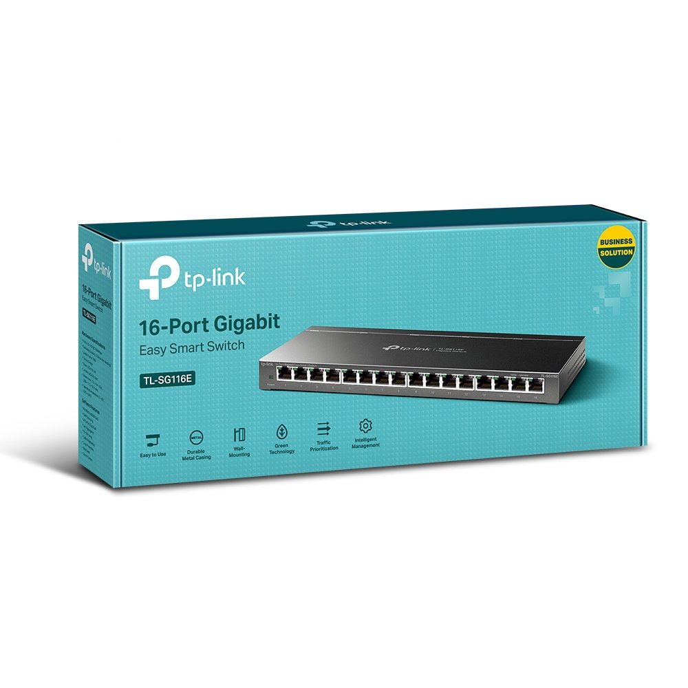 TP-Link TL-SG116E | Easy Smart Switch 16 Port Gigabit, VLAN, QoS, IGMP Snooping, hiệu năng cao