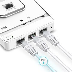TP-Link EAP235-Wall | WiFi Wall Access Point AC1200 Gigabit, MU-MIMO, 4 Port LAN, PoE & Omada Cloud