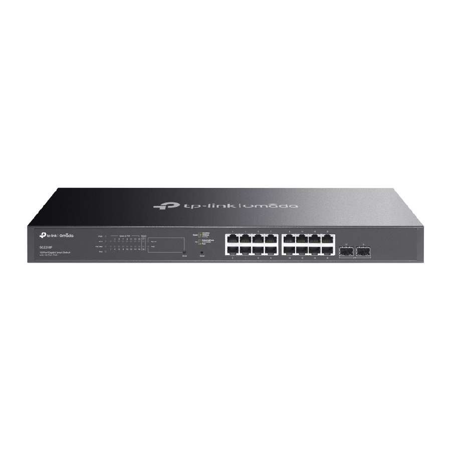 TP-Link SG2218P | Switch 18 Port Gigabit PoE+ Quản Lý Thông Minh Omada, VLAN, QoS, Tổng Công Suất 150W, Thiết Kế Kim Loại Gắn Rack
