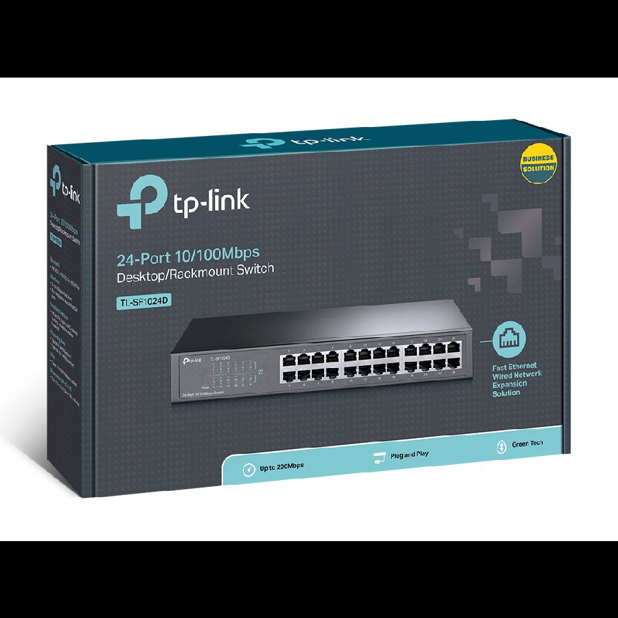 TP-Link TL-SF1024D | Switch 24 port 10/100 Mbps, Unmanaged, thiết kế để bàn, hoạt động ổn định cho văn phòng vừa