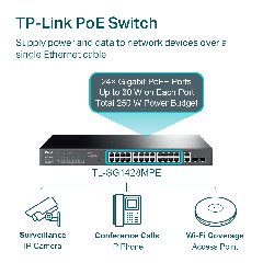 TP-Link TL-SG1428PE | PoE+ Switch 24 Port Gigabit 250W, VLAN, QoS, giám sát qua Utility