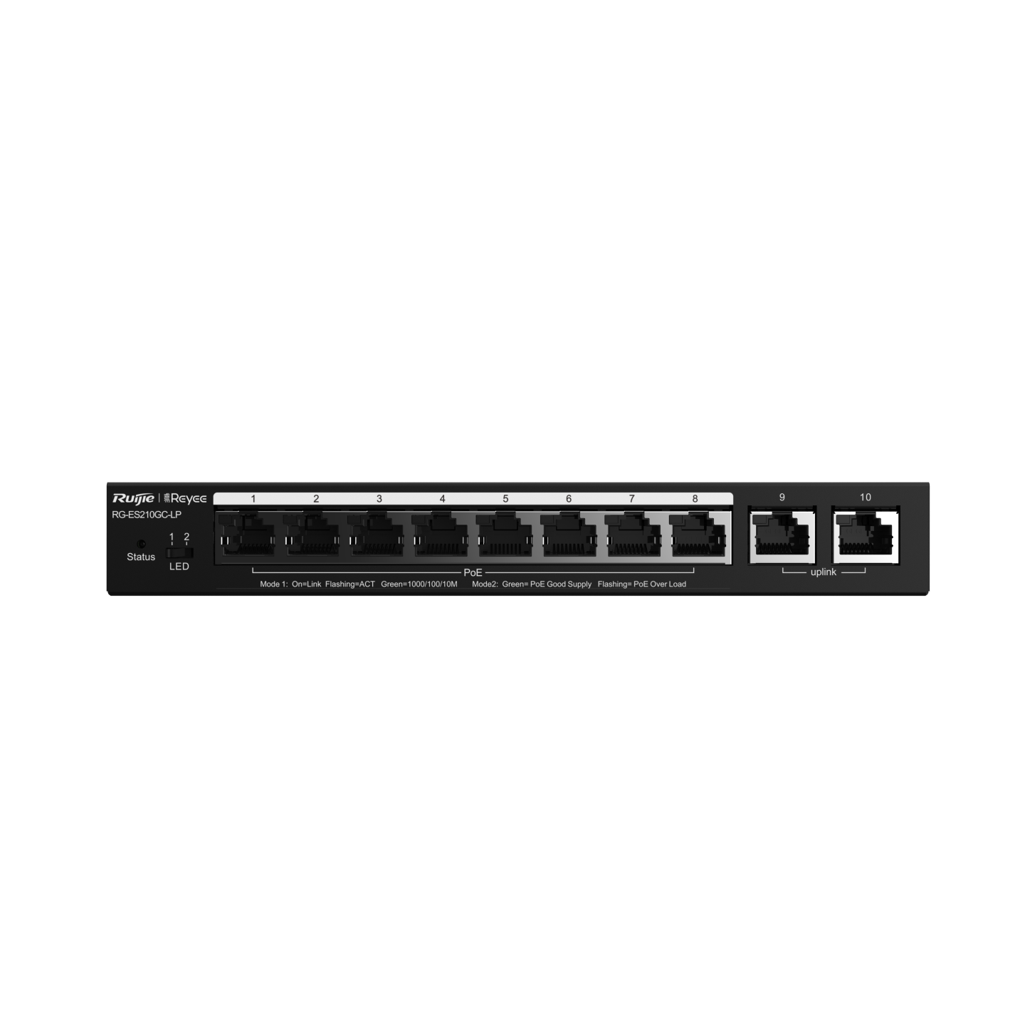 Ruijie Reyee RG-ES210GC-LP – 10-Port Gigabit Smart Cloud Managed PoE Switch cho SMB và hệ thống camera IP