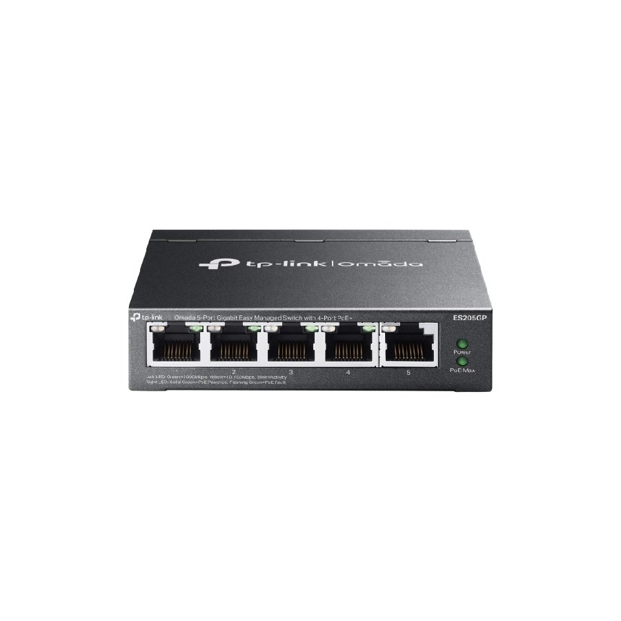 TP-Link ES205GP | Switch 5 Port Gigabit PoE+ 65W Quản Lý Dễ Dàng Omada, Truyền Xa 250m, Cắm Là Chạy