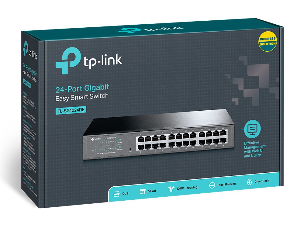 TP-Link TL-SG1024DE | Switch Gigabit Easy Smart 24 port, VLAN, QoS, IGMP Snooping, hiệu suất cao cho doanh nghiệp vừa