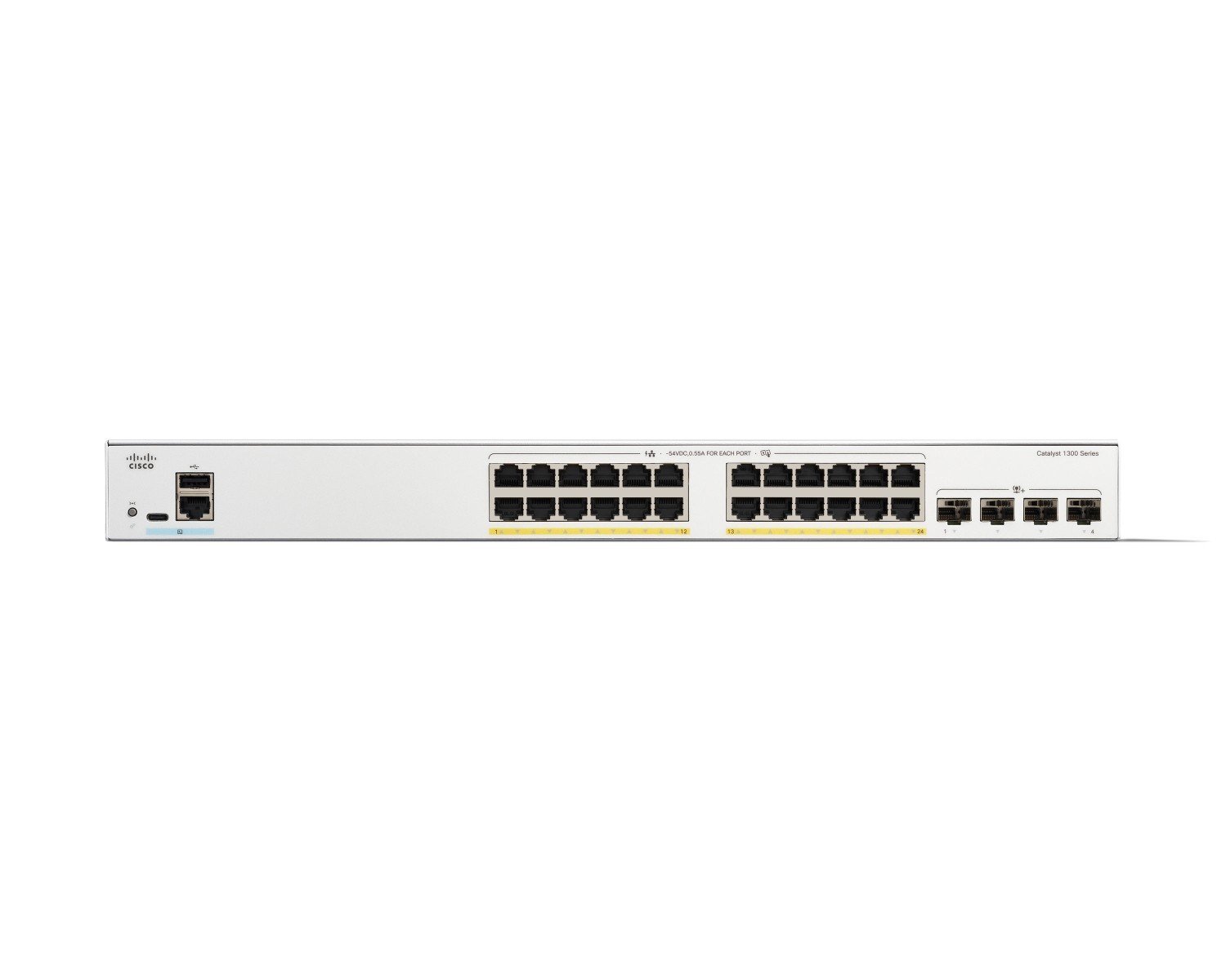 Cisco Catalyst C1300-24P-4X – Switch PoE+ 24 port Gigabit + 4 uplink 10G SFP+, hiệu năng cao cho SMB