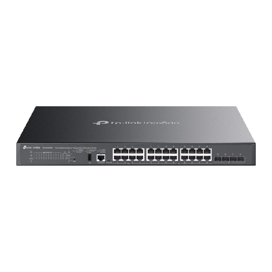 TP-Link SG5428XMPP | Switch PoE++ L3 28 Port Gigabit Uplink 10G Quản Lý Omada, 500W, VLAN, OSPF, Stackable