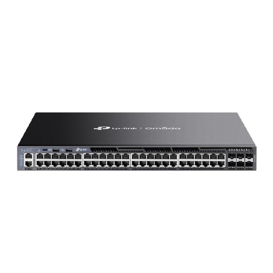 TP-Link SG6654X | Switch L3 54 Port Gigabit Stackable Uplink 10G Quản Lý Omada, Dual PSU, RIP/OSPF, VLAN, QoS