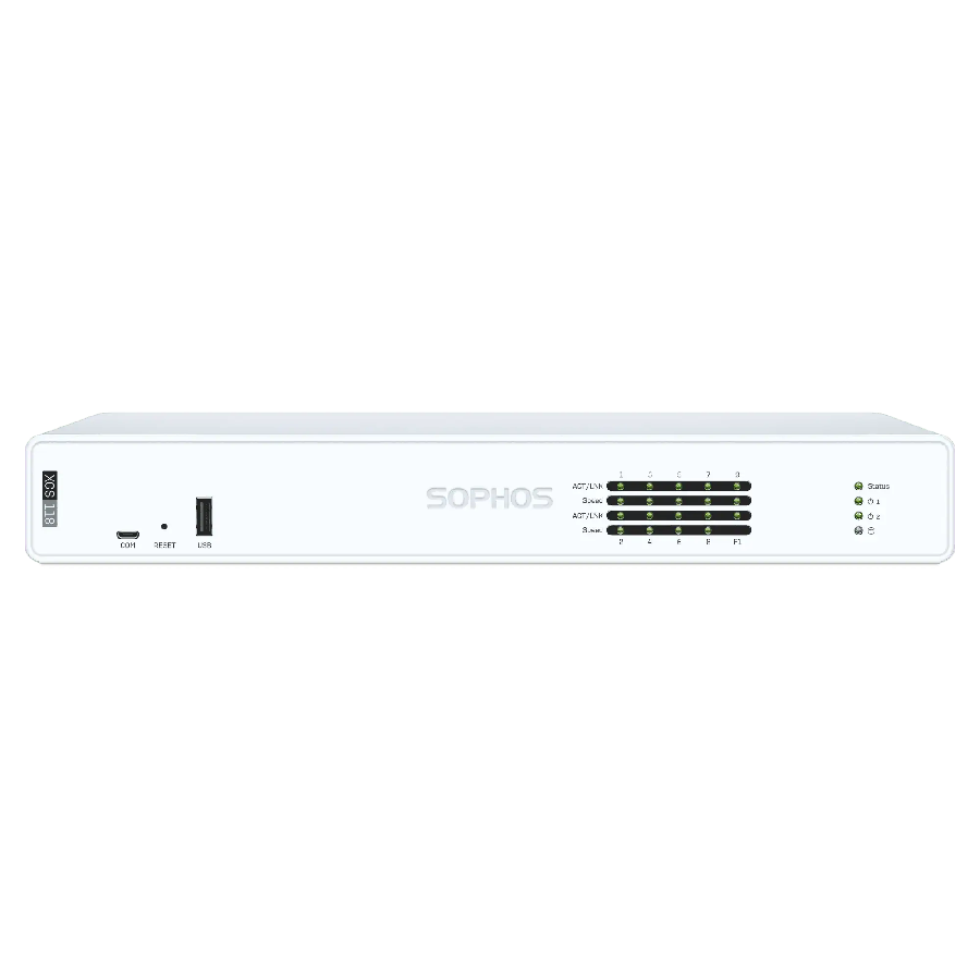Sophos XGS 118: Tường Lửa Hiệu Suất Cao, Linh Hoạt với 9 Cổng 2.5GE và Khe Cắm Mở Rộng