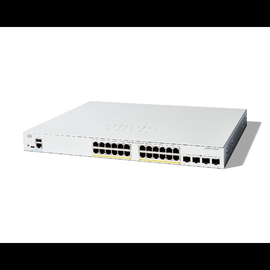 Cisco Catalyst C1300-24FP-4X - Switch PoE+ 24 port Gigabit công suất 375 W, uplink 10G, hiệu năng cao cho SMB
