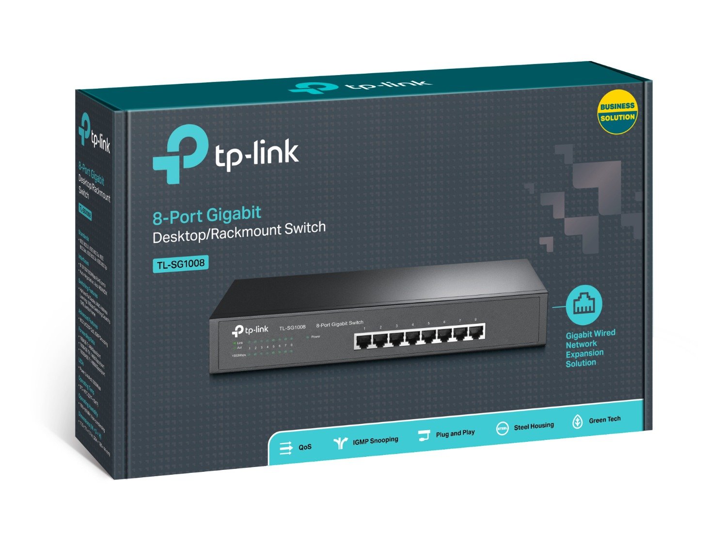 TP-Link TL-SG1008 | Switch 8 port Gigabit, Unmanaged, tốc độ 1000 Mbps, thiết kế để bàn nhỏ gọn cho văn phòng