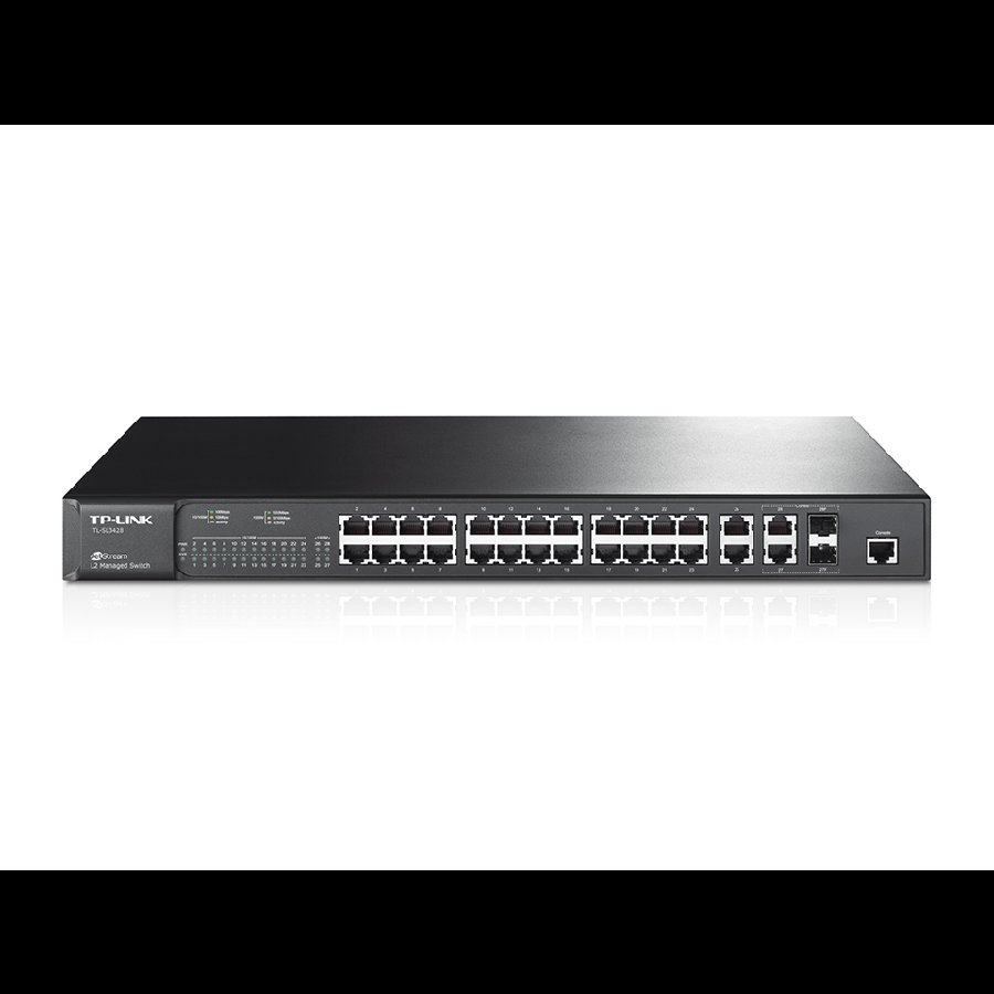 TP-Link TL-SL3428 | Managed Switch 24 Port Fast Ethernet + 4 Gigabit, VLAN, QoS, SNMP quản lý chuyên sâu