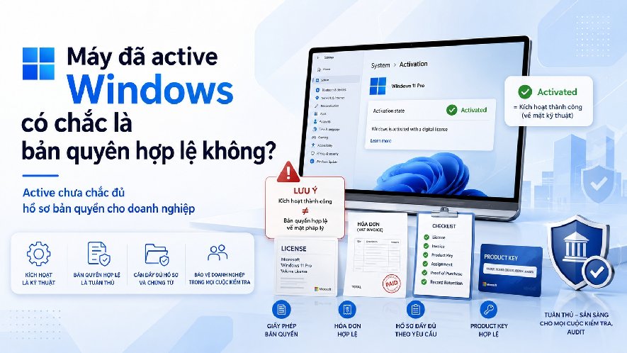 Máy đã active Windows có chắc là bản quyền hợp lệ không?