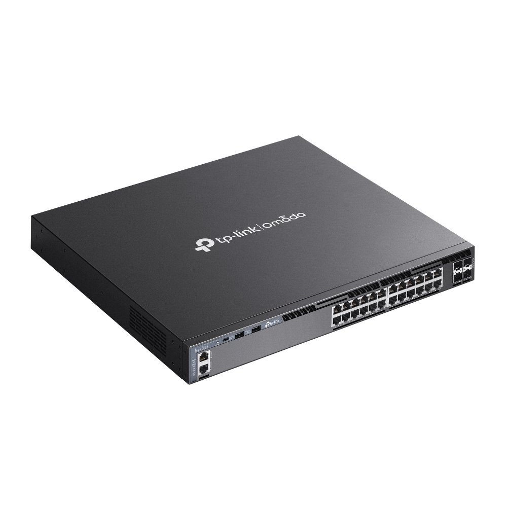 TP-Link SG6428X | Switch L3 28 Port Gigabit Stackable Uplink 10G Quản Lý Cao Cấp Omada, VLAN, RIP/OSPF, Dual PSU, Hiệu Năng 128Gbps
