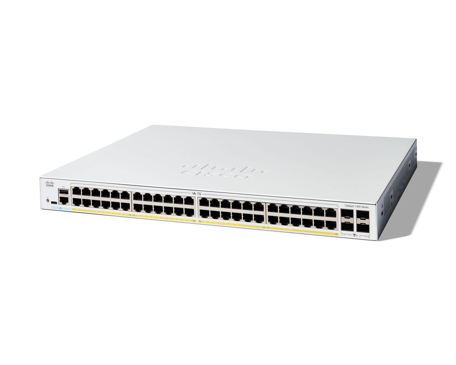 Cisco Catalyst C1300-48FP-4X - Switch PoE+ 48 port Gigabit công suất 740 W, uplink 10G, hiệu năng cao cho SMB