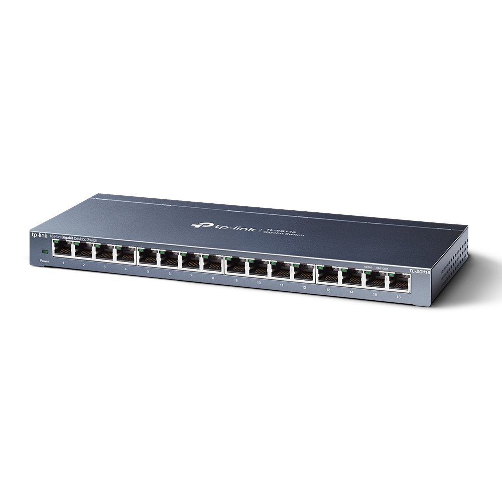 TP-Link TL-SG116 | Switch Gigabit 16 port, Unmanaged, vỏ kim loại, tốc độ 1000 Mbps, hiệu năng cao