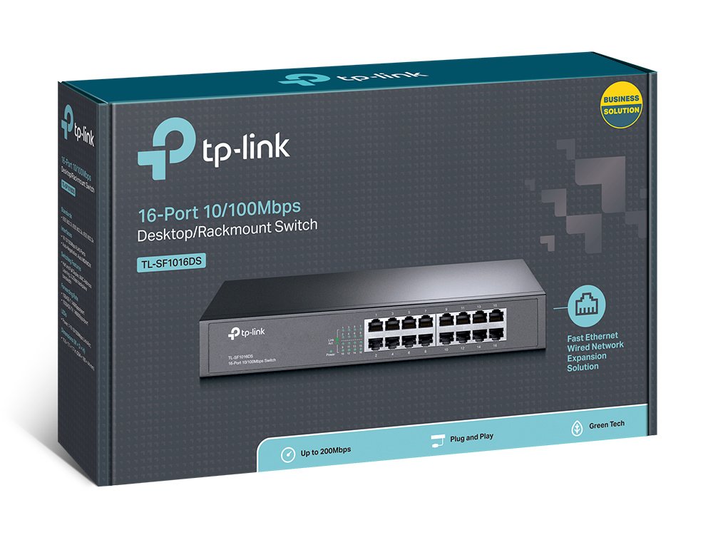 TP-Link TL-SF1016DS | Switch Unmanaged 16 port 10/100 Mbps, hiệu năng ổn định cho văn phòng