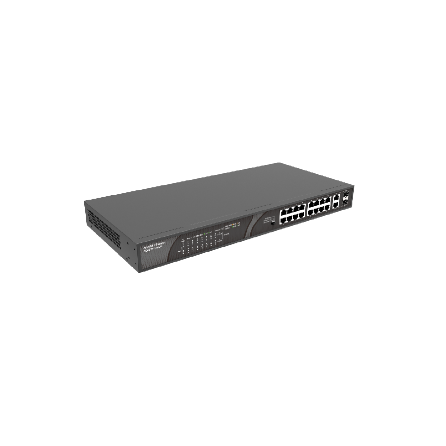 Ruijie Reyee RG-ES118S-LP – 16-Port Fast + 2-Port Gigabit PoE Unmanaged Switch hỗ trợ giám sát qua Ruijie Cloud App