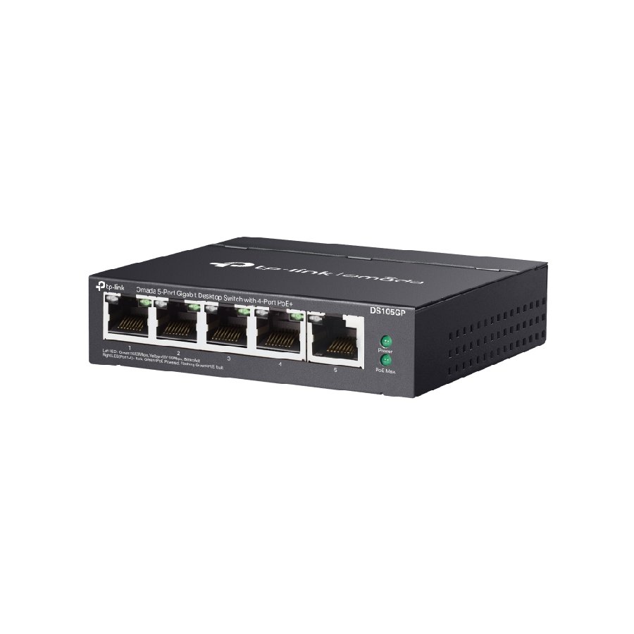 TP-Link DS105GP | Switch 5 Port Gigabit PoE+ 65W Truyền Xa 250m, Tự Phục Hồi PoE, Cắm Là Chạy Cho Camera & Wi-Fi