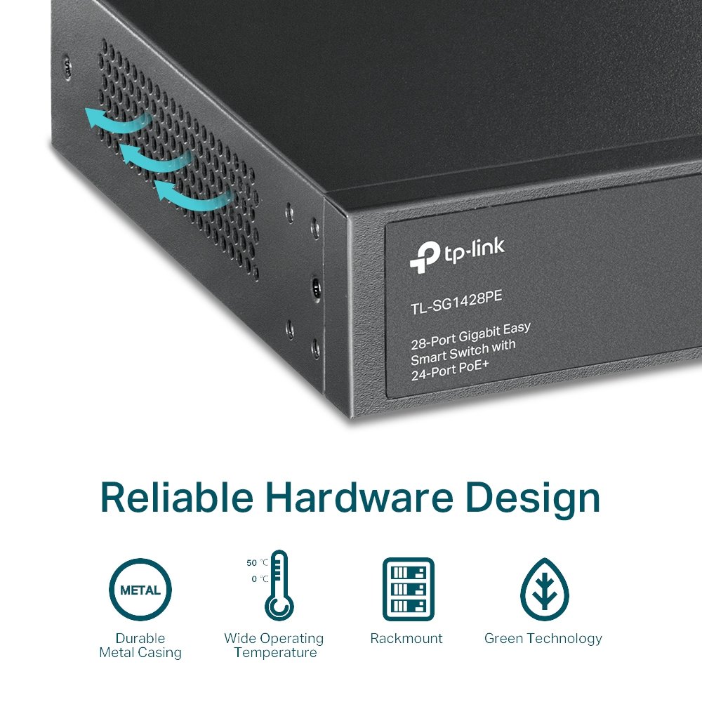 TP-Link TL-SG1428PE | PoE+ Switch 24 Port Gigabit 250W, VLAN, QoS, giám sát qua Utility