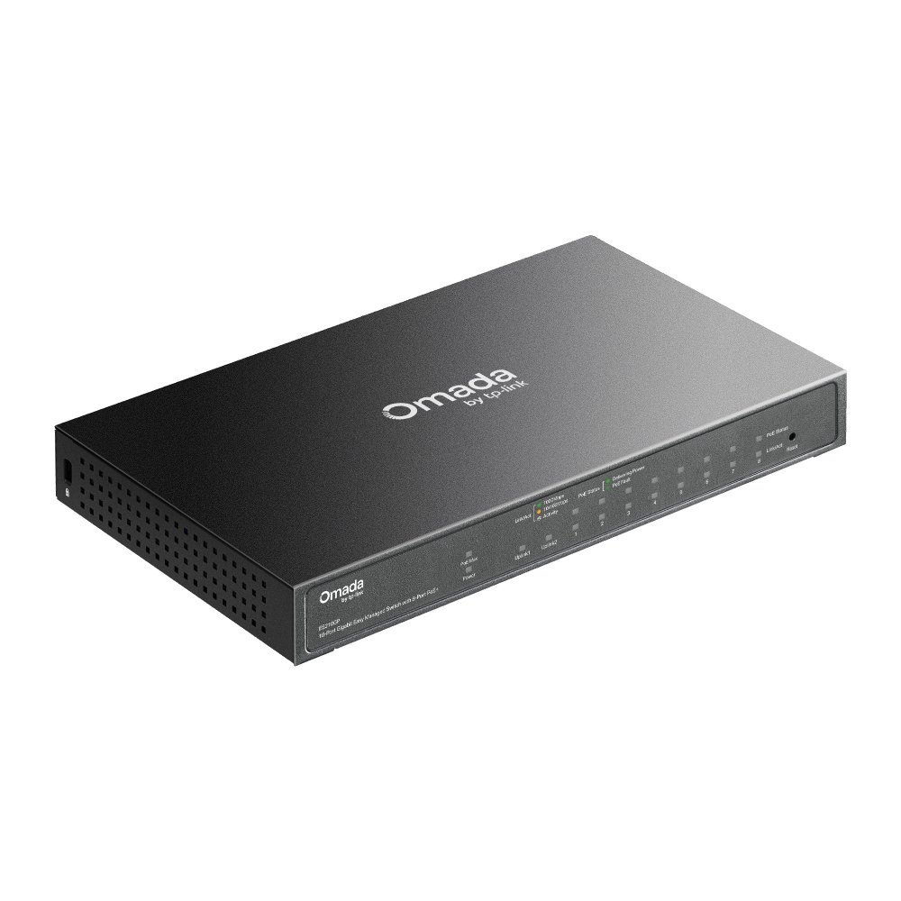 TP-Link ES210GP | Switch 10 Port Gigabit PoE+ Quản Lý Dễ Dàng Omada, VLAN, QoS, Thiết Kế Kim Loại Không Quạt Êm Ái