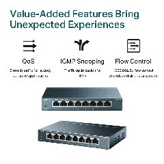 TP-Link TL-SG108 | Switch Gigabit 8 port, Unmanaged, vỏ kim loại, tốc độ 1000 Mbps cho văn phòng nhỏ và gia đình
