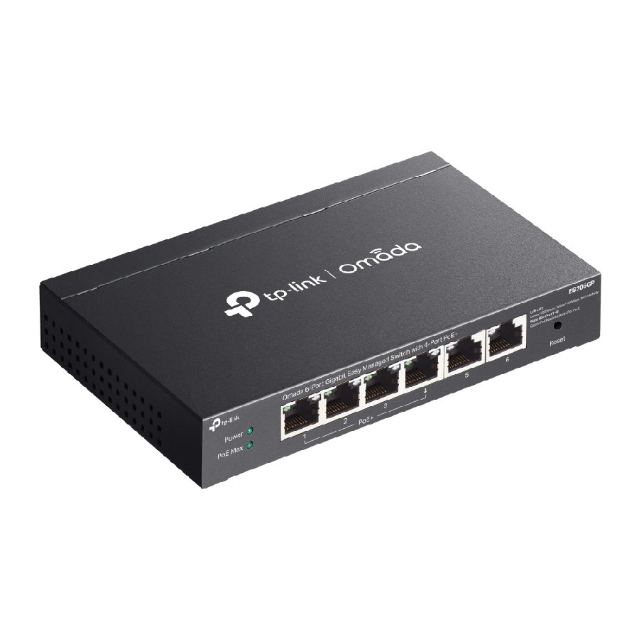 TP-Link ES206GP | Switch 6 Port Gigabit PoE+ 65W Quản Lý Dễ Dàng Omada, Truyền Xa 250m, Vỏ Kim Loại Bền Bỉ