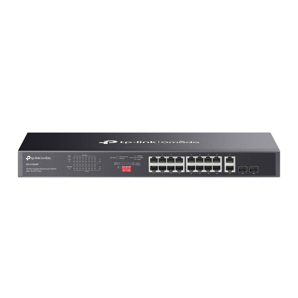 TP-Link DS1018GMP | Switch 18 Port Gigabit PoE+ 250W Rackmount, Truyền Xa 250m,