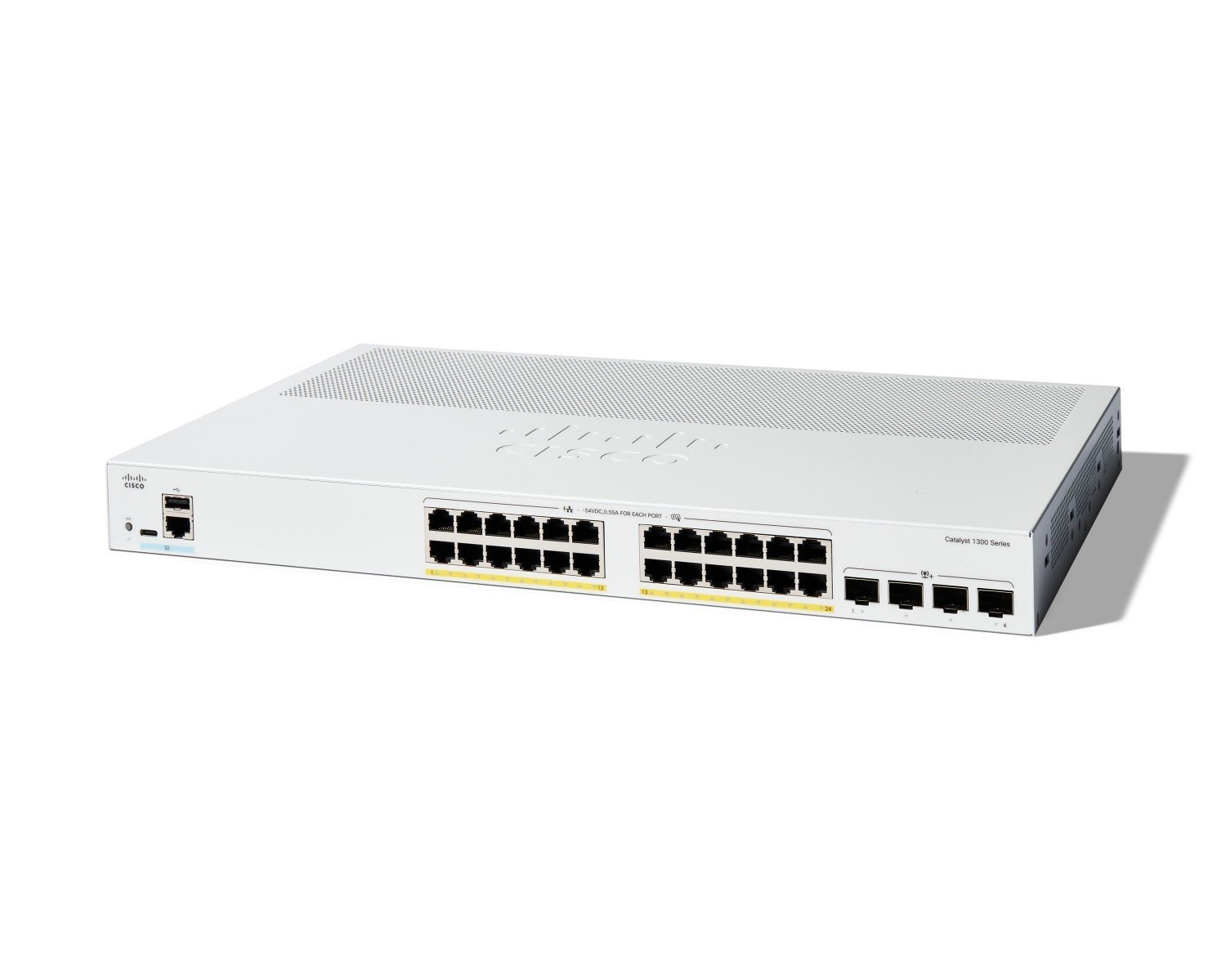 Cisco Catalyst C1300-24P-4X – Switch PoE+ 24 port Gigabit + 4 uplink 10G SFP+, hiệu năng cao cho SMB