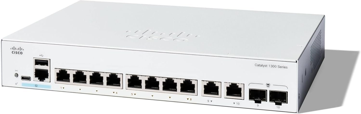 Cisco Catalyst C1300-8T-E-2G - Switch 8 cổng Gigabit Layer 3 hiệu năng cao cho SMB & văn phòng chi nhánh