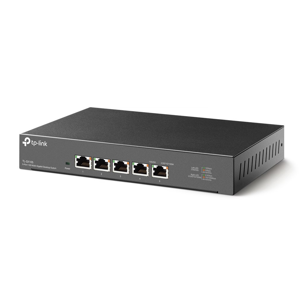 TP-Link TL-SX105 | Switch 10G Multi-Gigabit 5 port, Unmanaged, vỏ kim loại cao cấp, hiệu năng cực cao cho NAS & doanh nghiệp