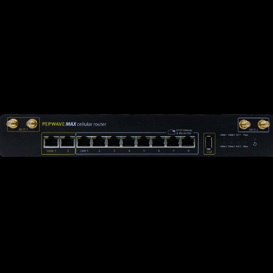 Pepwave MAX HD4  – Router Quad 4G LTE công nghiệp, SpeedFusion bonding, Wi-Fi 5, PoE, đạt chuẩn EN 50155