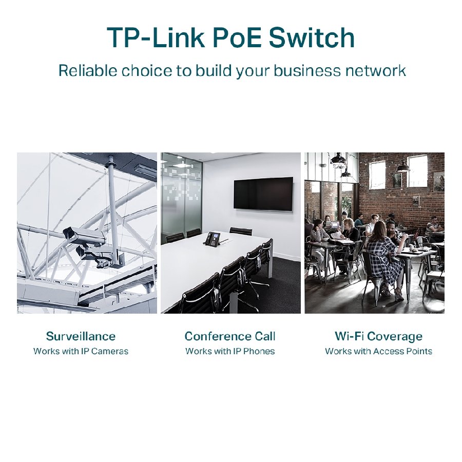 TP-Link TL-SG1218MPE | Switch Gigabit 16 port PoE + 2 SFP, Smart Managed, hỗ trợ Omada Controller & VLAN, công suất 250 W