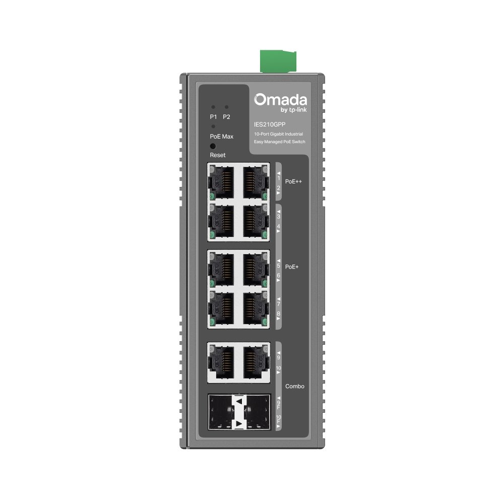 TP-Link IES210GPP | Switch Công Nghiệp 10 Port Gigabit PoE++ 240W, Quản Lý Cloud Omada, IP40, Hoạt Động -40~75°C