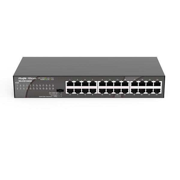 Ruijie Reyee RG-ES124GD – 24-Port Gigabit Metal Unmanaged Switch hỗ trợ giám sát qua Ruijie Cloud App