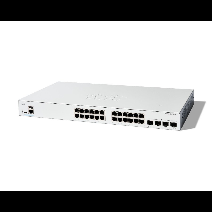 Cisco Catalyst C1300-24T-4G - Switch Gigabit 24 port + 4 uplink SFP, fanless, hiệu năng ổn định cho SMB
