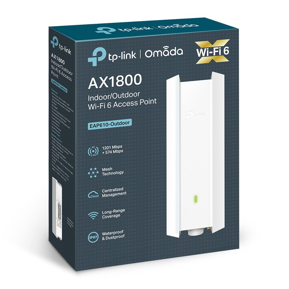 TP-Link EAP610-Outdoor | WiFi 6 AX1800 Outdoor Access Point Chuẩn IP68, Hỗ Trợ Mesh & Omada Cloud