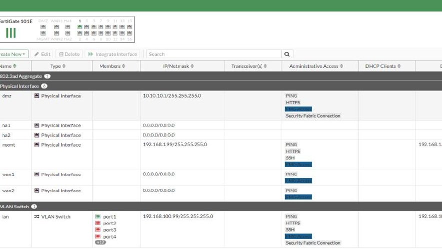 Cấu hình LAN & DHCP trên FortiGate
