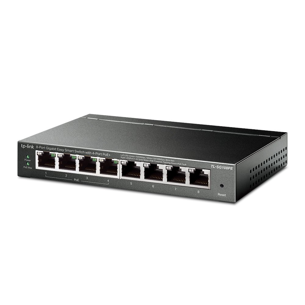 TP-Link TL-SG108PE | Easy Smart PoE+ Switch 8 Port Gigabit 64W, VLAN, QoS, quản lý linh hoạt