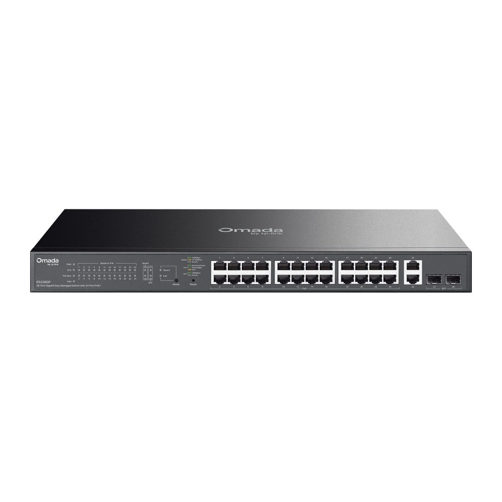 TP-Link ES228GP | Switch 28 Port Gigabit PoE+ Quản Lý Dễ Dàng Omada, VLAN, QoS, Tổng Công Suất 250W, Lắp Rack Kim Loại Bền Bỉ