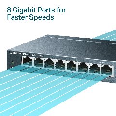 TP-Link TL-SG108 | Switch Gigabit 8 port, Unmanaged, vỏ kim loại, tốc độ 1000 Mbps cho văn phòng nhỏ và gia đình
