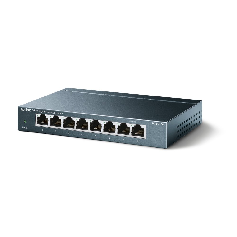 TP-Link TL-SG108 | Switch Gigabit 8 port, Unmanaged, vỏ kim loại, tốc độ 1000 Mbps cho văn phòng nhỏ và gia đình